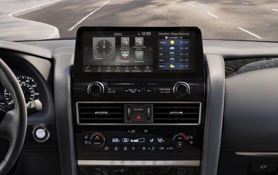 2023 Nissan Armada touchscreen and front console | Bedford Nissan in Bedford OH
