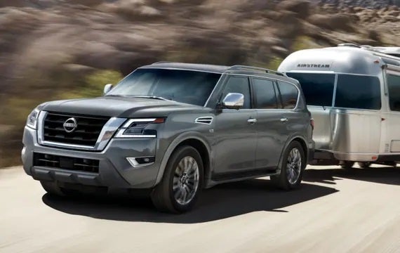 2023 Nissan Armada towing an airstream | Bedford Nissan in Bedford OH