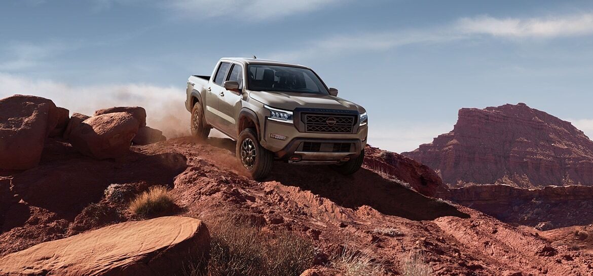 2024 Nissan Frontier red rocks