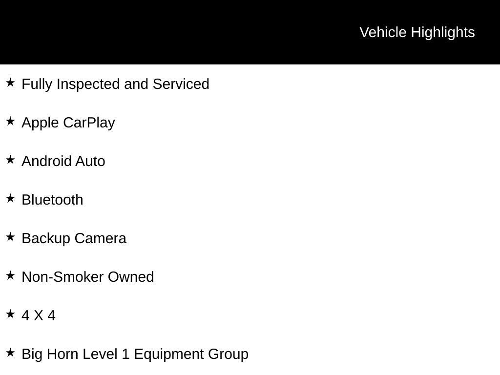 2022 RAM 1500 Big Horn/Lone Star 4WD