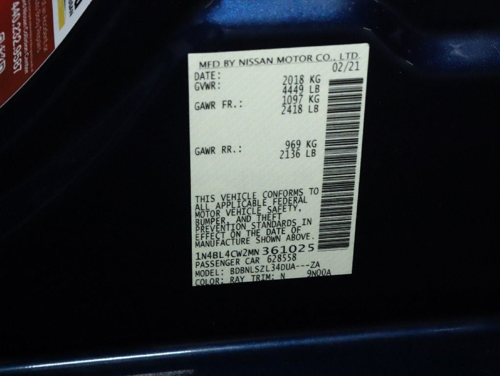 2021 Nissan Altima 2.5 SR AWD