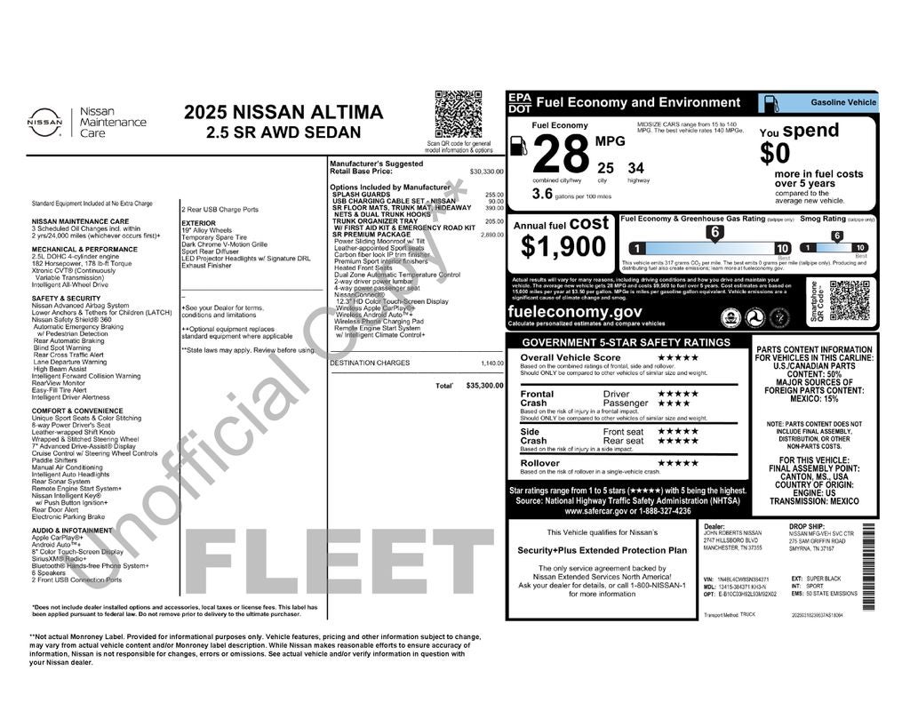 2025 Nissan Altima 2.5 SR Premium AWD