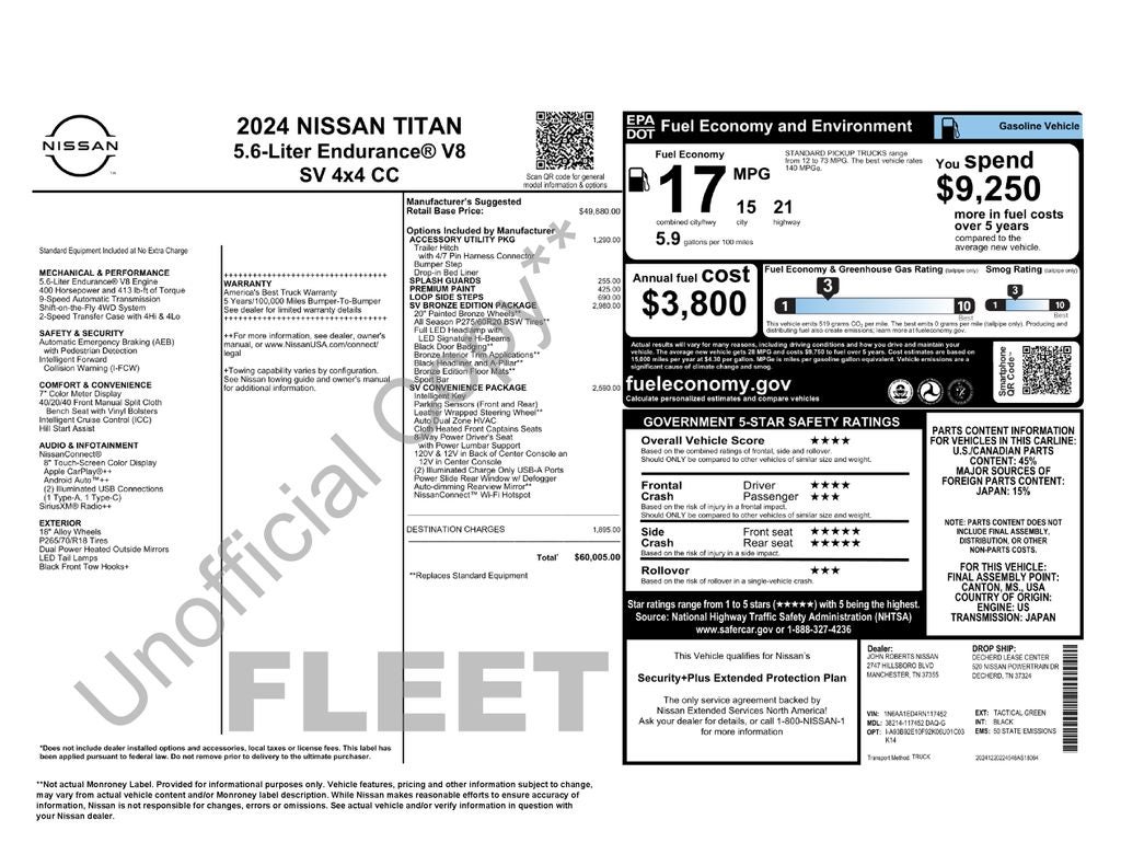 2024 Nissan Titan SV Bronze Edition 4WD