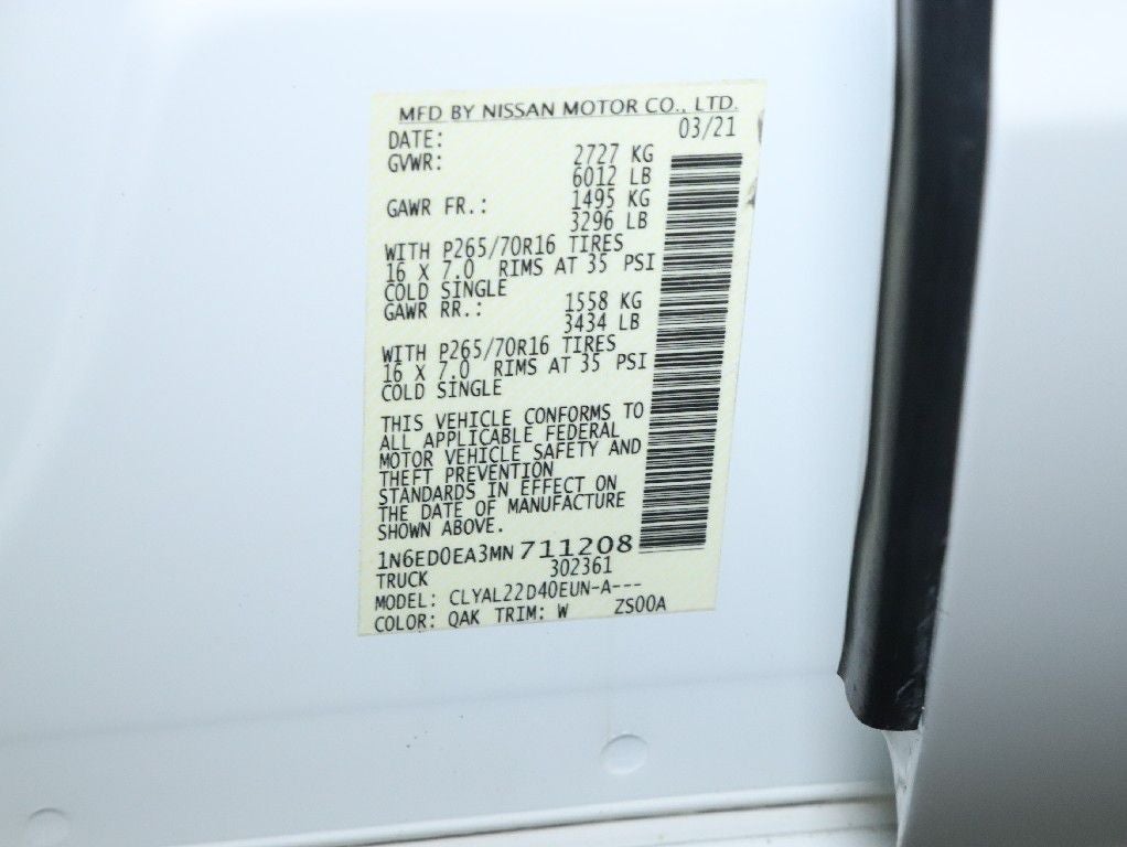 2021 Nissan Frontier SV Crew Cab