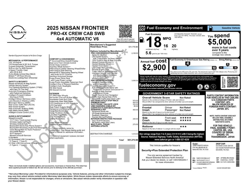 2025 Nissan Frontier PRO-4X Premium