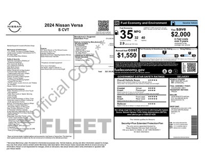 2024 Nissan Versa 1.6 S Plus Package