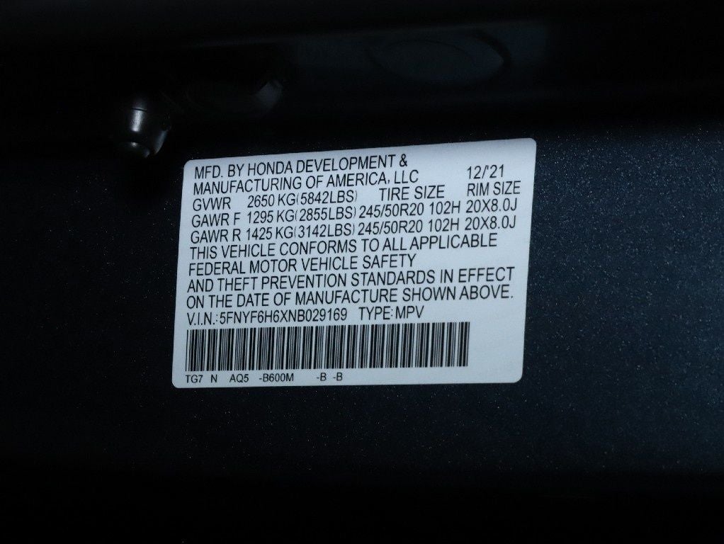 2022 Honda Pilot Touring 7 Passenger