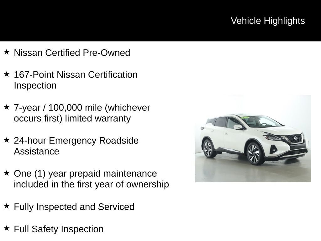 2023 Nissan Murano SL Moonroof Package AWD