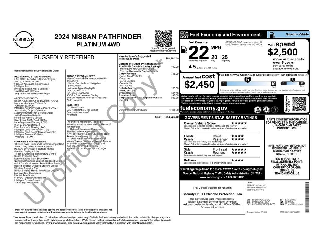 2024 Nissan Pathfinder Platinum AWD