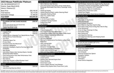 2023 Nissan Pathfinder Platinum AWD