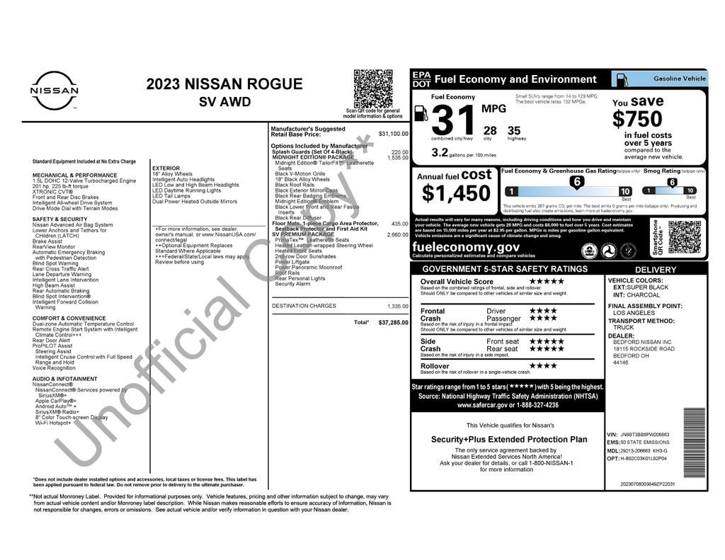 2023 Nissan Rogue SV Premium AWD Midnight Edition