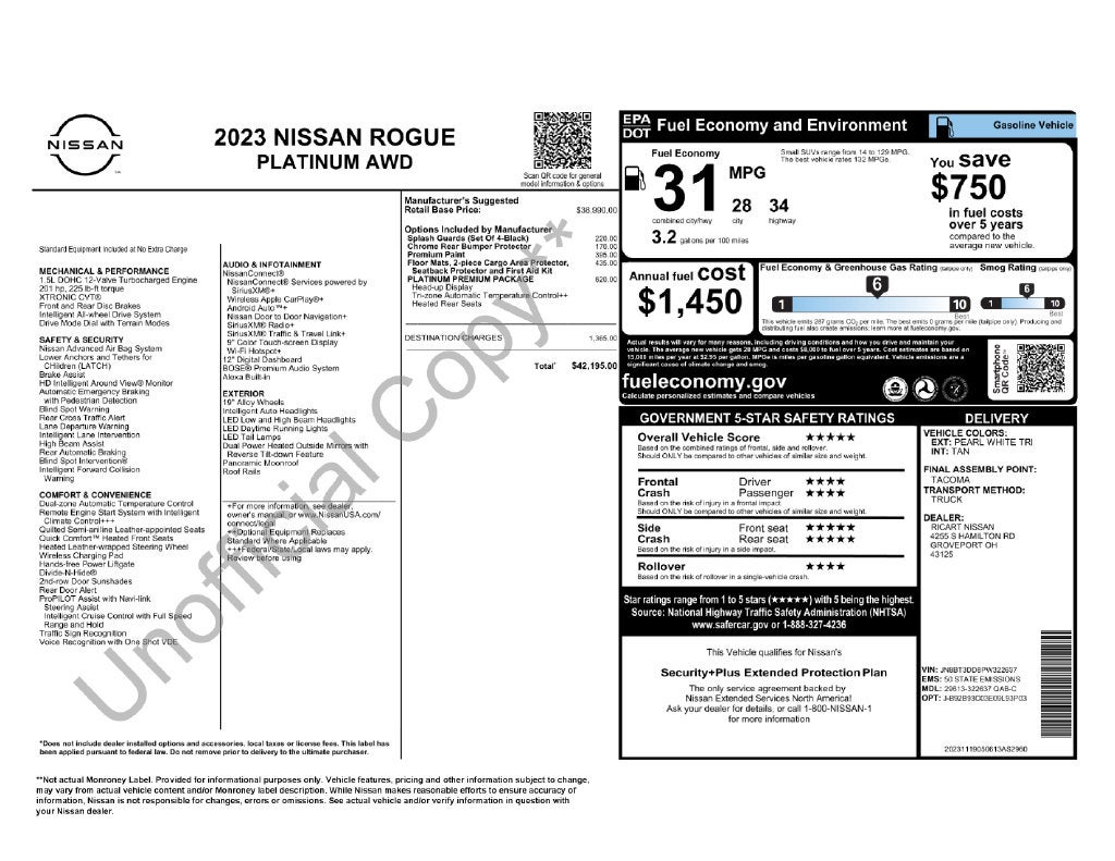 2023 Nissan Rogue Platinum Premium AWD
