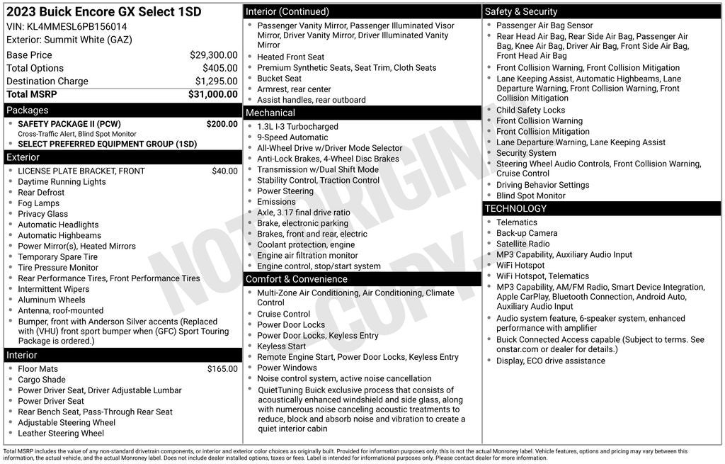 2023 Buick Encore GX Select AWD