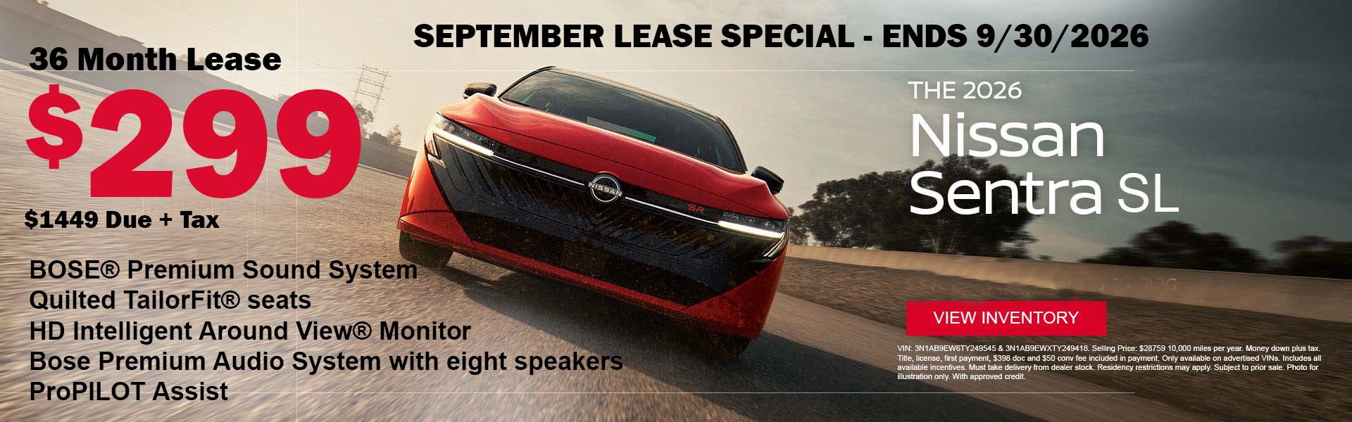 Sentra SL Lease Deal