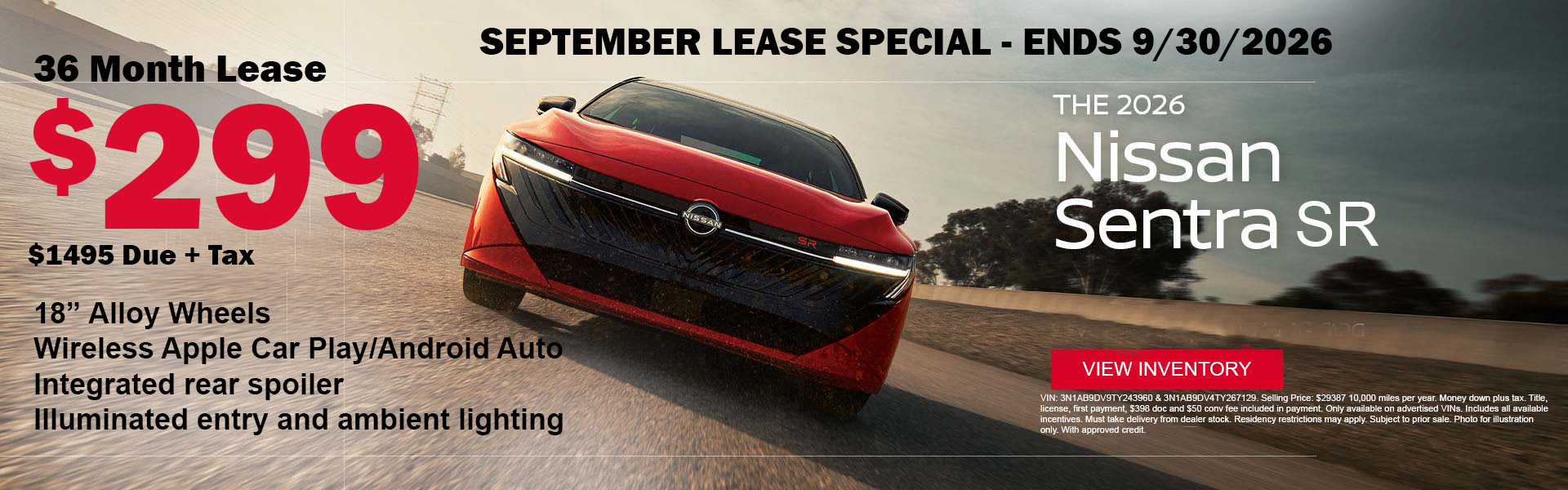 Sentra SL Lease Deal