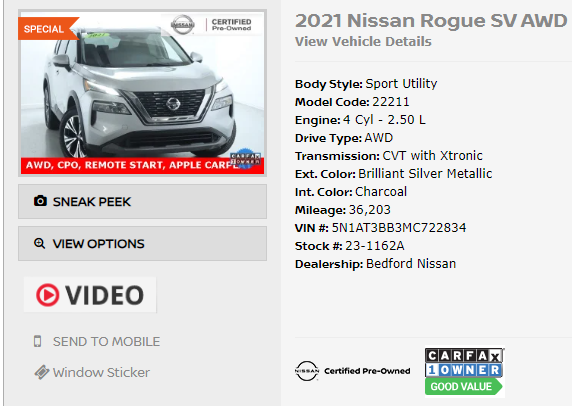 Bedford Nissan Used Car